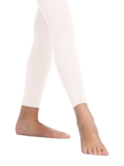 Hvid strømperbukser uden fødder til gymnastik