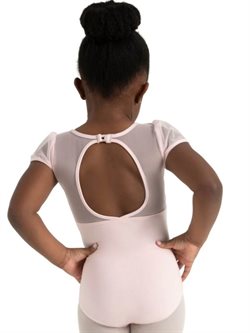 Lyserød gymnastikdragt m. chiffon ærme Capezio