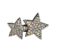 Flot hårspænde med stjerner og rhinsten - AB crystal