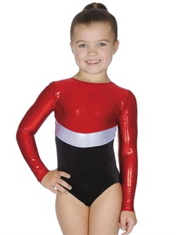 Roch Valley sort/hvid/rød gymnastikdragt langt ærme