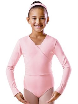 Slå om bluse til gymnastik fra Bloch i lyserød til piger