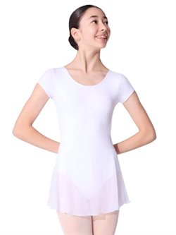 Gymnastikdragt hvid med påsyet skørt Capezio