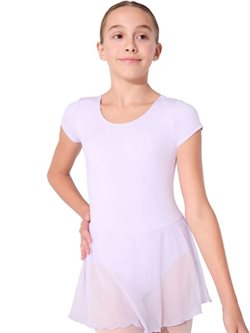 Gymnastikdragt lavendelfarvet med påsyet skørt Capezio