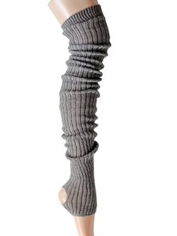 Intermezzo grå benvarmere i uldblanding - 90cm