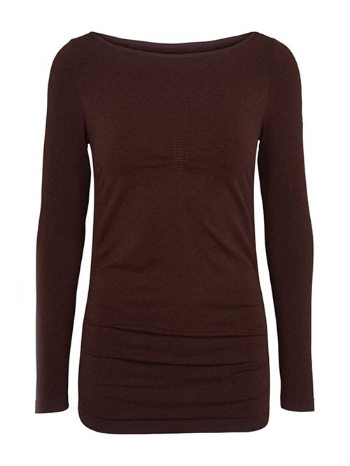 Brun seamless bluse til yoga og pilates fra Bella Beluga