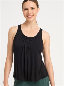 Sort bambus viscose top til yoga og Pilates